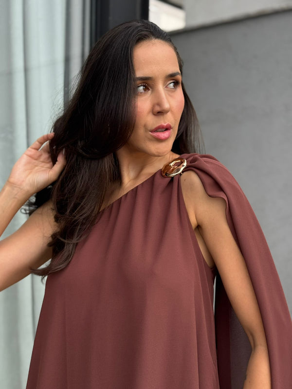 VESTIDO CURTO FLUIDO MANGA NULA AURORA