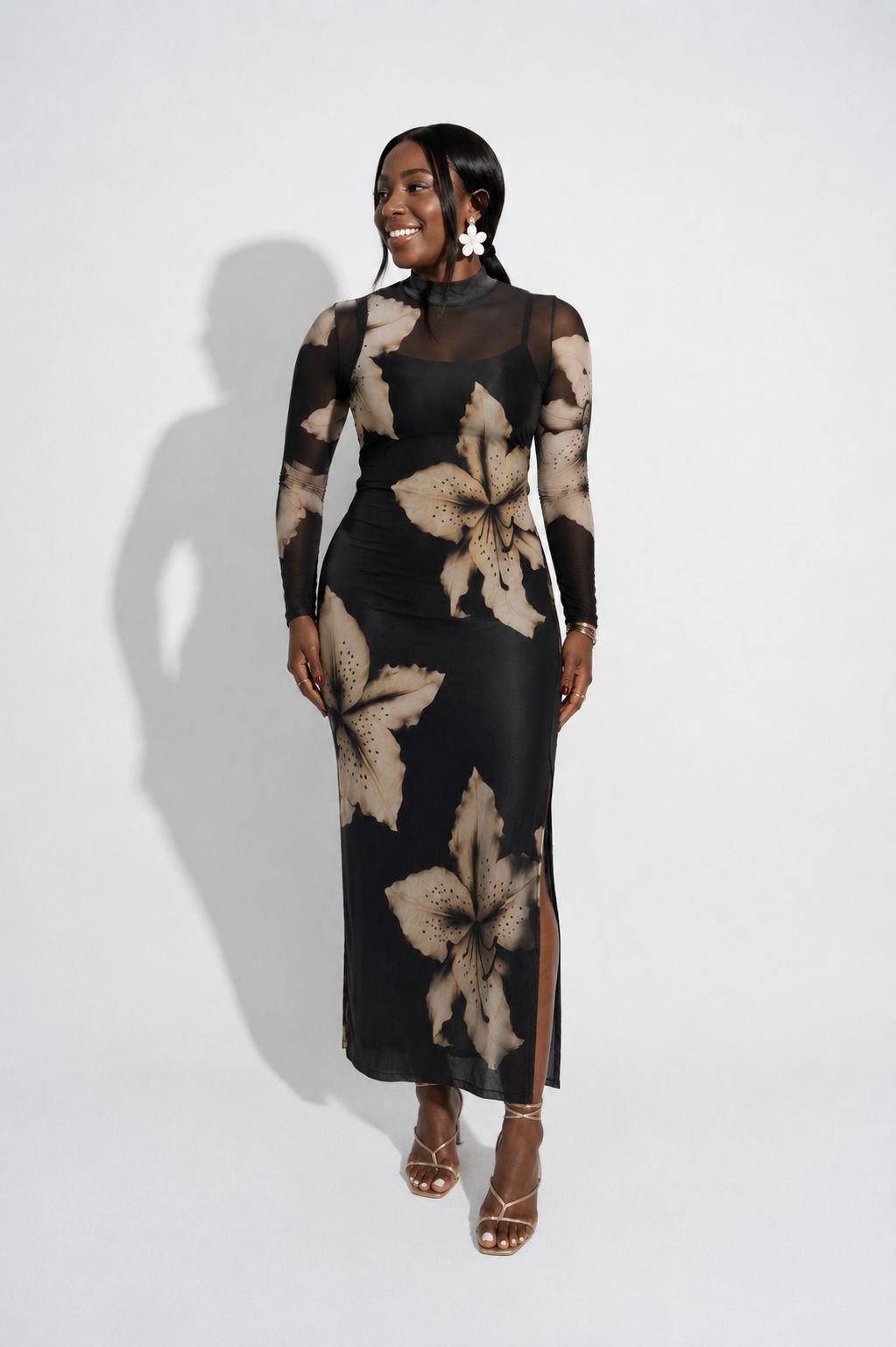 VESTIDO TULE MIDI  ESTAMPADO
