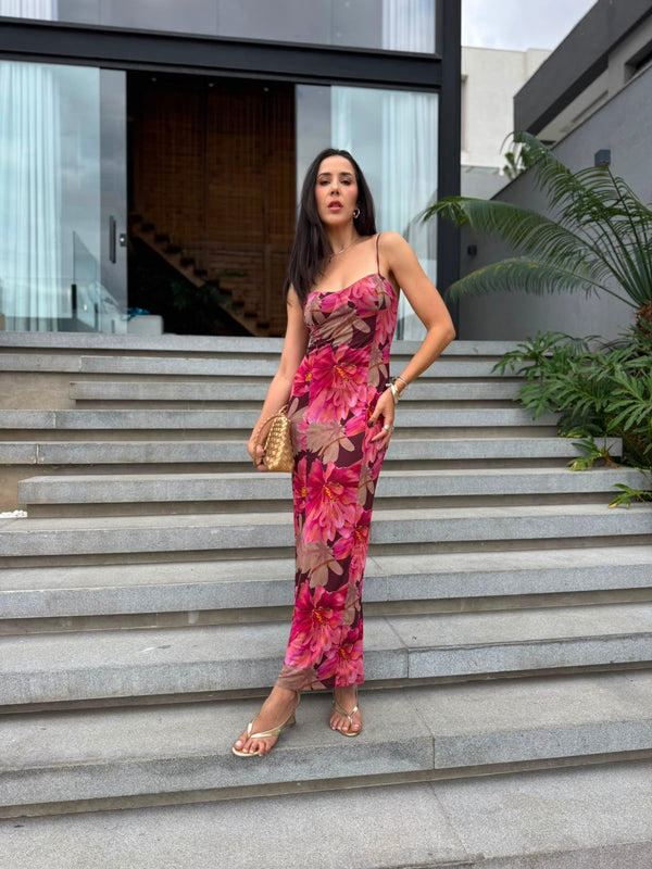 VESTIDO MIDI FLORAL