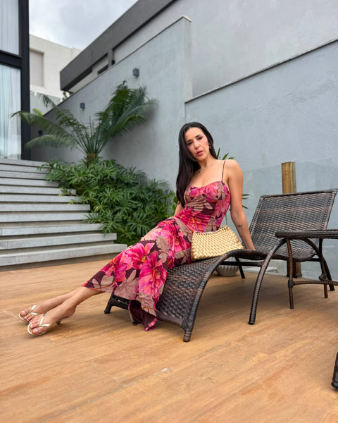 VESTIDO MIDI FLORAL