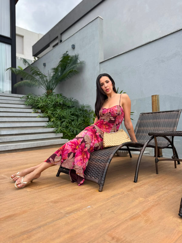 VESTIDO MIDI FLORAL