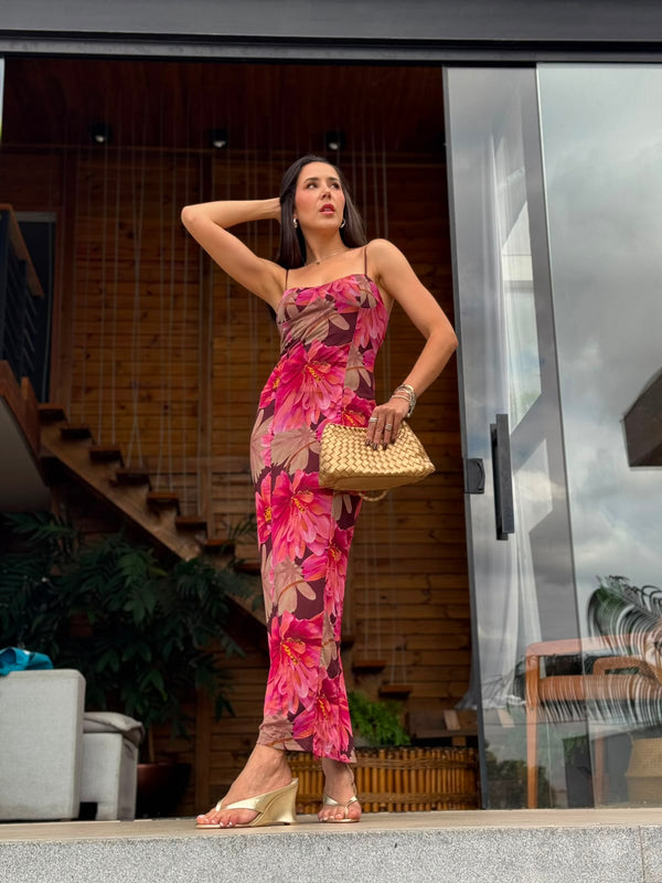 VESTIDO MIDI FLORAL