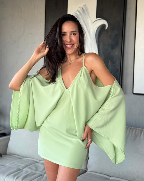 VESTIDO CURTO MANGA ABERTA  RAFAELA