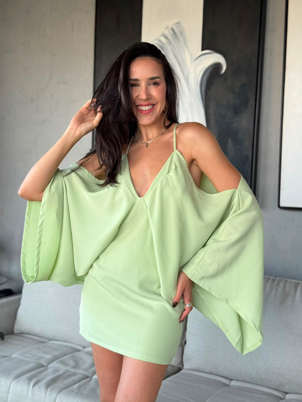VESTIDO CURTO MANGA ABERTA  RAFAELA
