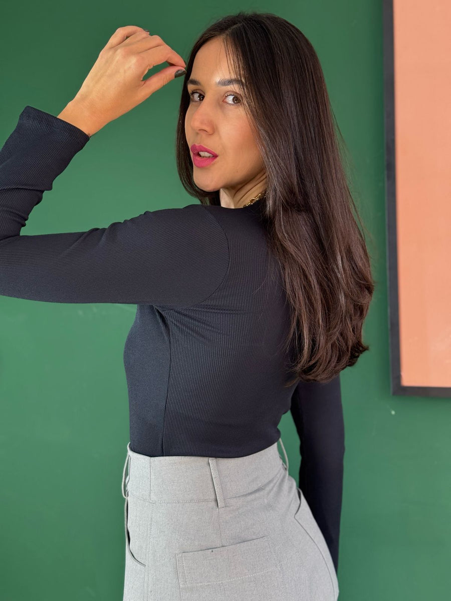 BLUSA CANELADA PELUCIADA