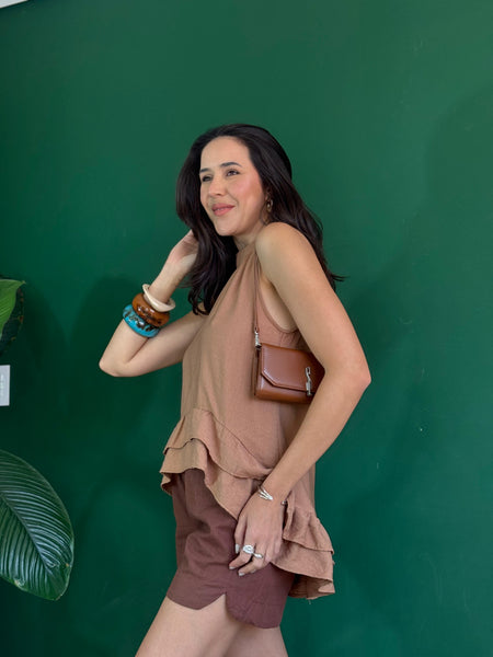 BLUSA ESTILO FRENTE ÚNICA COM BABADO AGNES