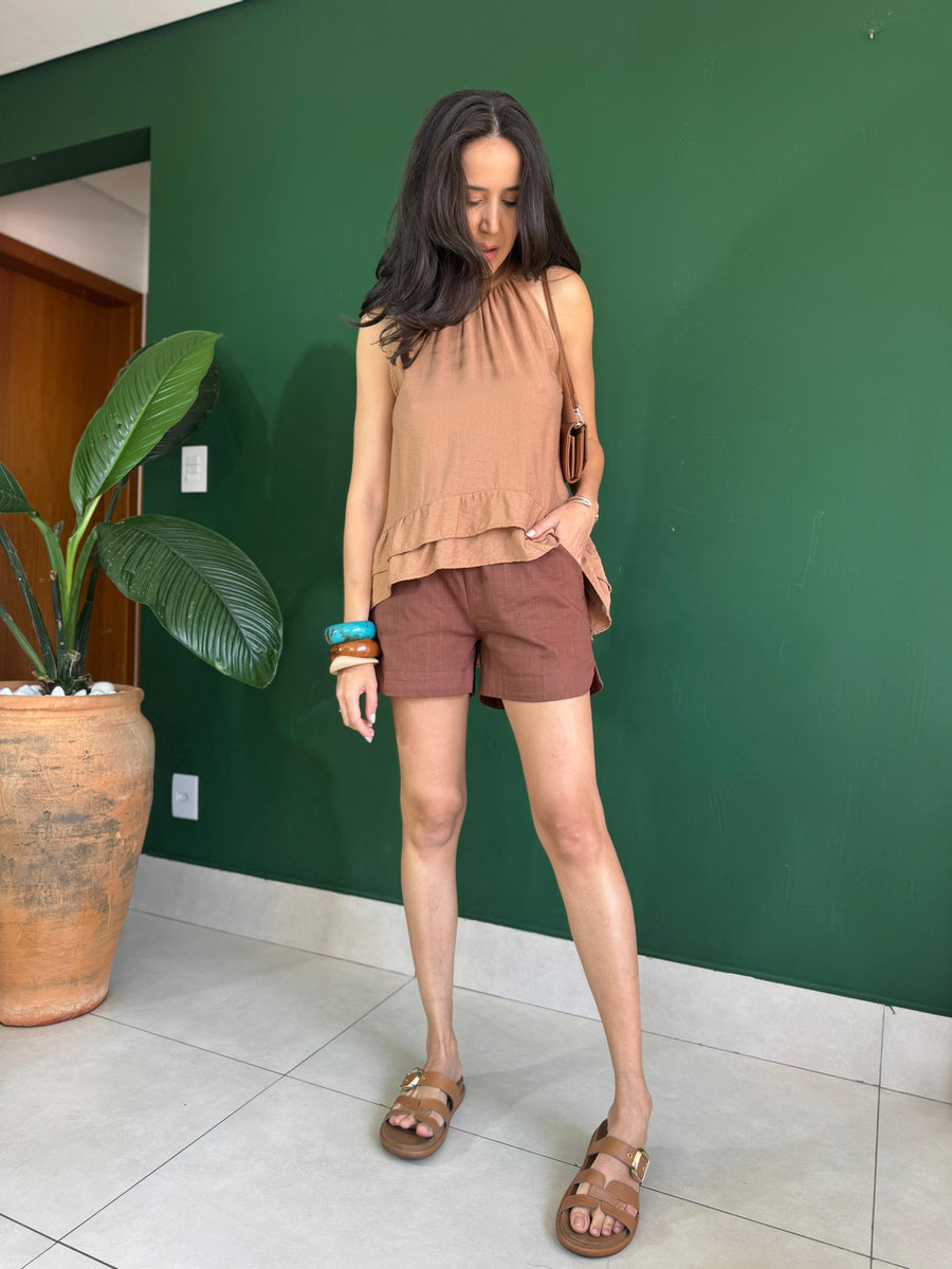 BLUSA ESTILO FRENTE ÚNICA COM BABADO AGNES