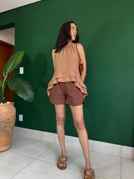 BLUSA ESTILO FRENTE ÚNICA COM BABADO AGNES