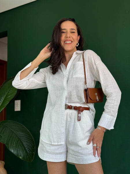 CONJUNTO CAMISA E SHORT ELOA 100% algodao