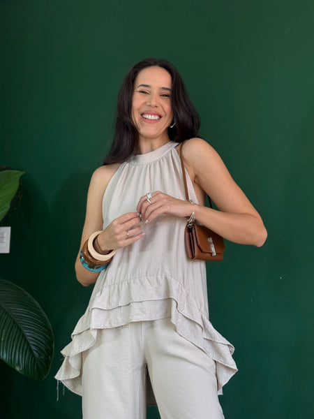 BLUSA ESTILO FRENTE ÚNICA COM BABADO AGNES