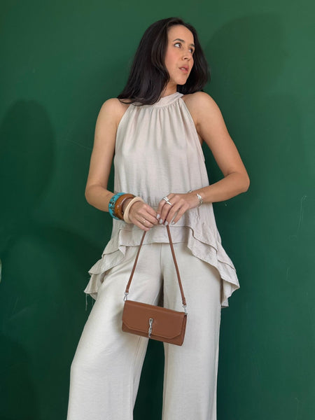 BLUSA ESTILO FRENTE ÚNICA COM BABADO AGNES