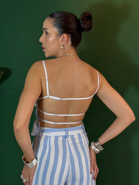 CONJUNTO CALÇA E CROPPED LISTRAS GRECIA