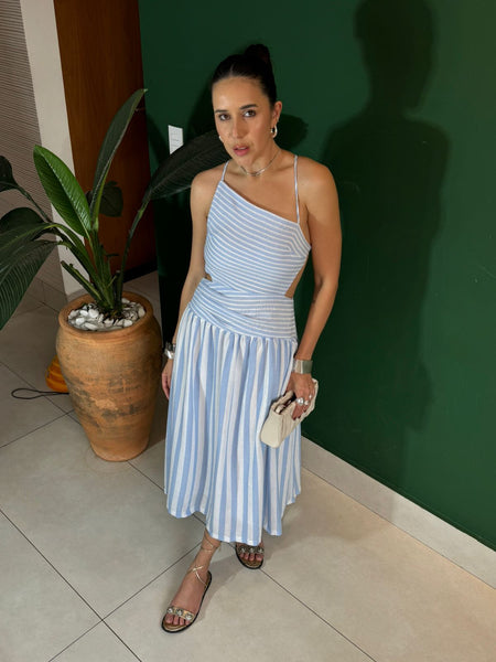 VESTIDO MIDI LISTRAS CAPRI