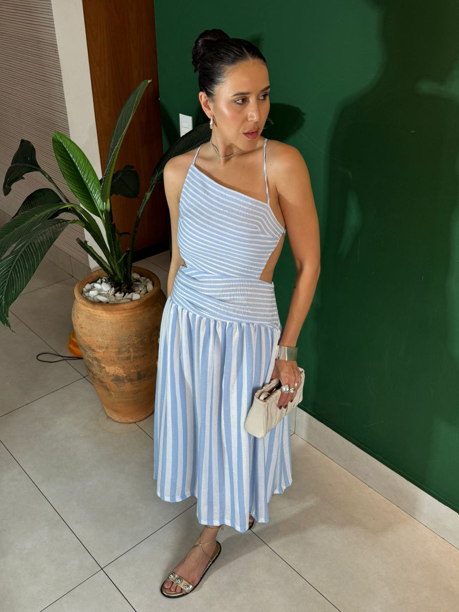 VESTIDO MIDI LISTRAS CAPRI