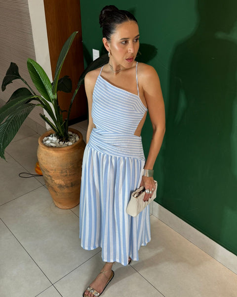VESTIDO MIDI LISTRAS CAPRI