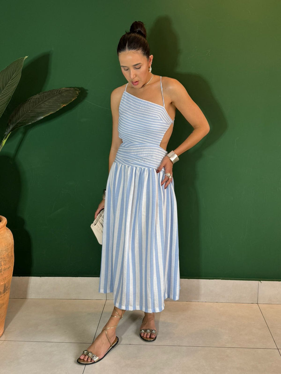 VESTIDO MIDI LISTRAS CAPRI