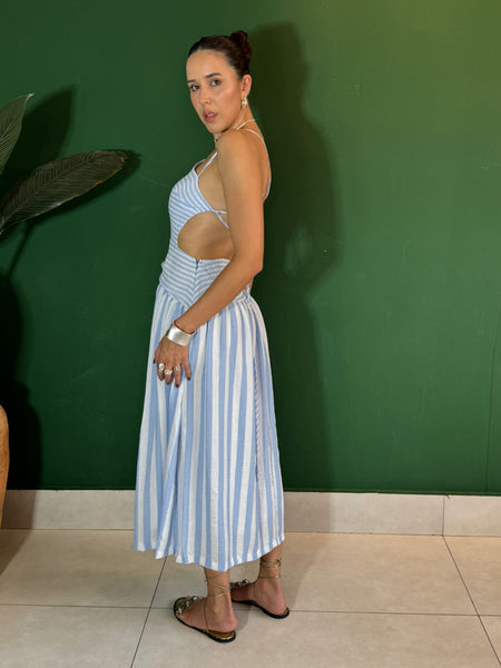 VESTIDO MIDI LISTRAS CAPRI