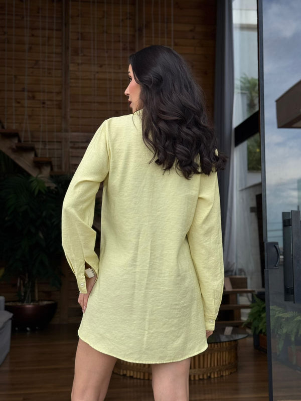 CAMISA CHEMISE COM ACESSORIO DE FRANJA