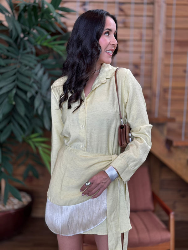 CAMISA CHEMISE COM ACESSORIO DE FRANJA
