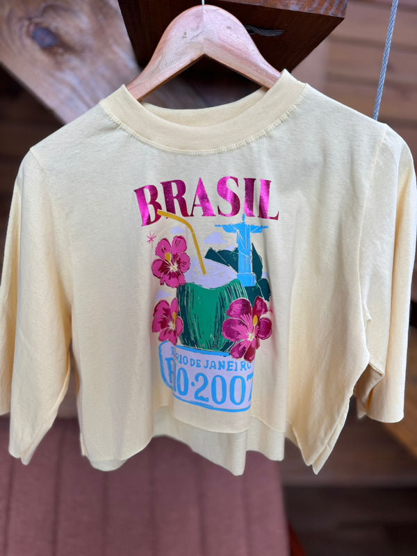 CROPPED 100% ALGODÃO BRASIL RIO