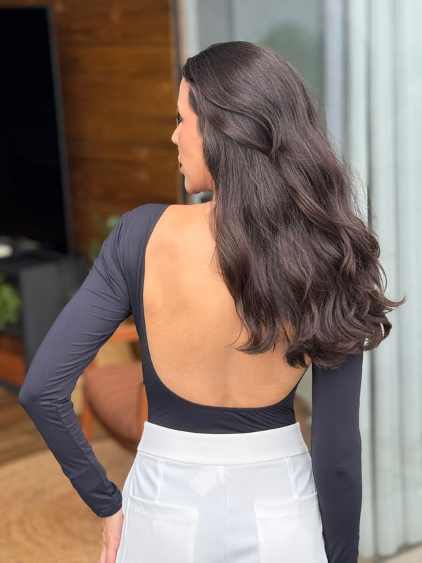 BODY MANGA LONGA DECOTE NAS COSTAS LIVIA