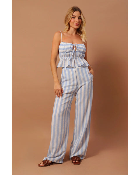 CONJUNTO CALÇA E CROPPED LISTRAS GRECIA