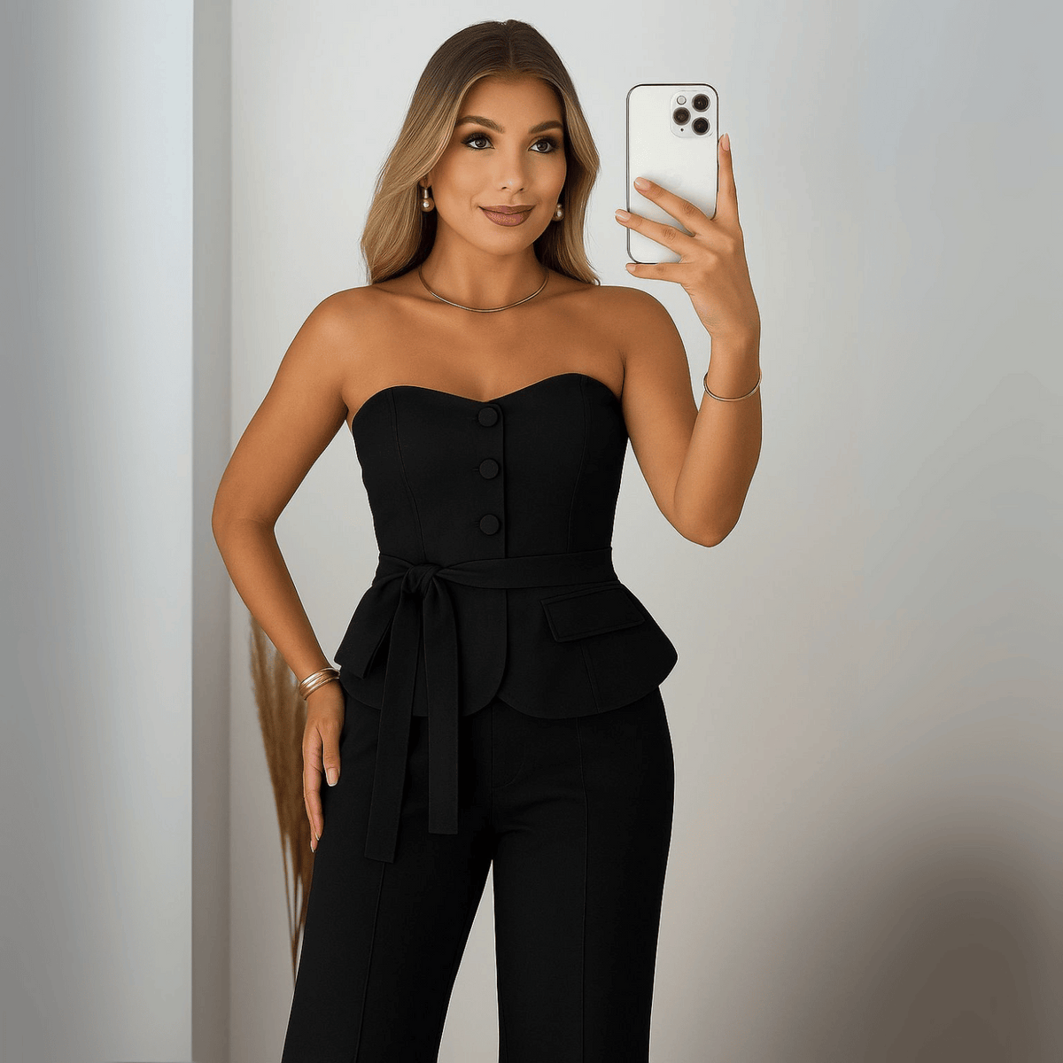 CONJUNTO ALFAIATARIA TOMARA QUE CAIA GABI