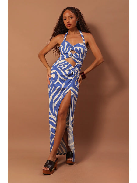 VESTIDO LONGO ESTAMPADO MONACO