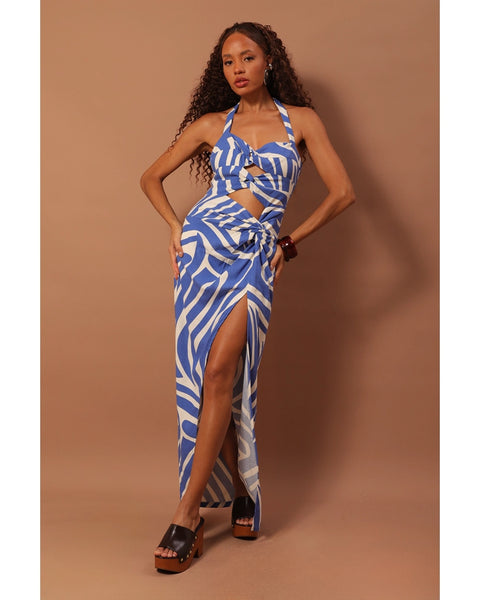 VESTIDO LONGO ESTAMPADO MONACO